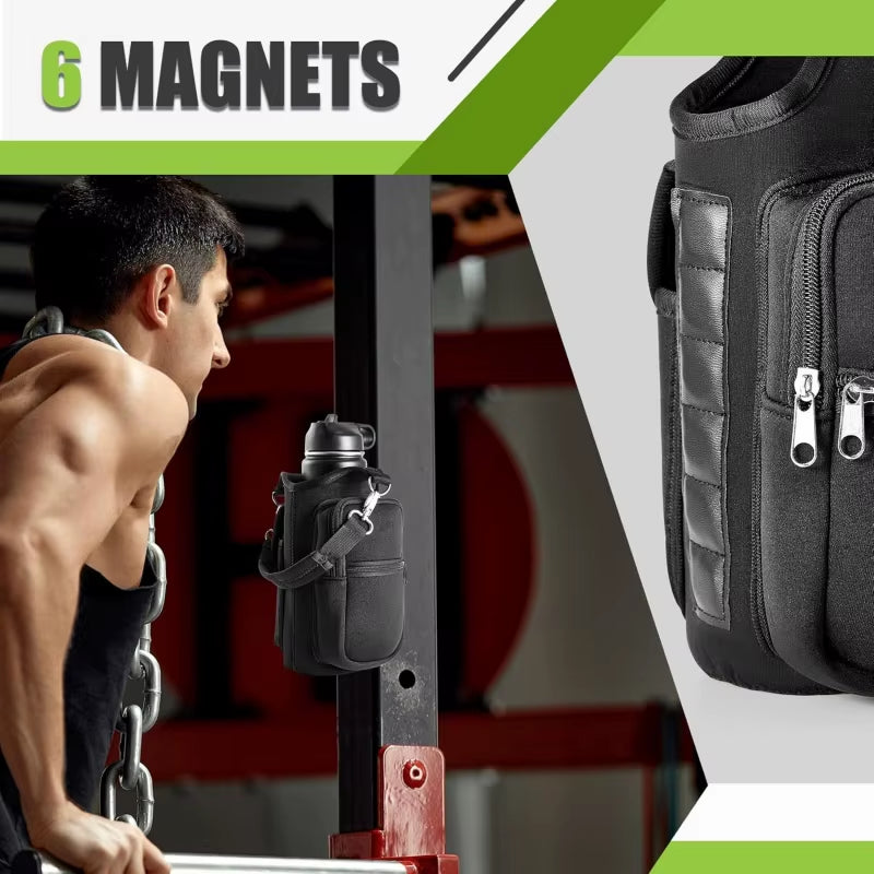 Magnetic Water Bottle Holder Gym Water Bottle Carrier Bag