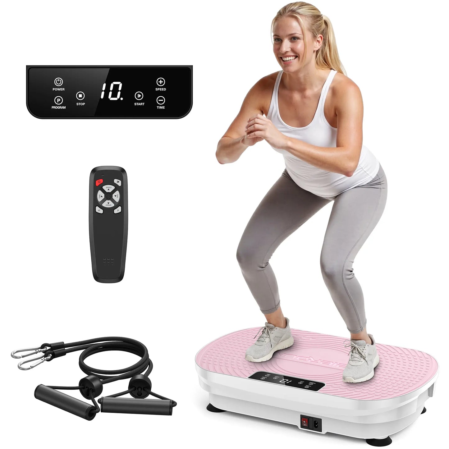 【FLYBIRD & Feierdun】Vibration Plate Exercise Machine - Home Exercise Equipment, 330/340 Lbs Capacity Lymphatic Drainage Product with LED Touch Screen, Remote Control, 2 Resistance Bands for Home Gym Fitness #Tiktokshopholidayhaul #Springstatements,Summerw
