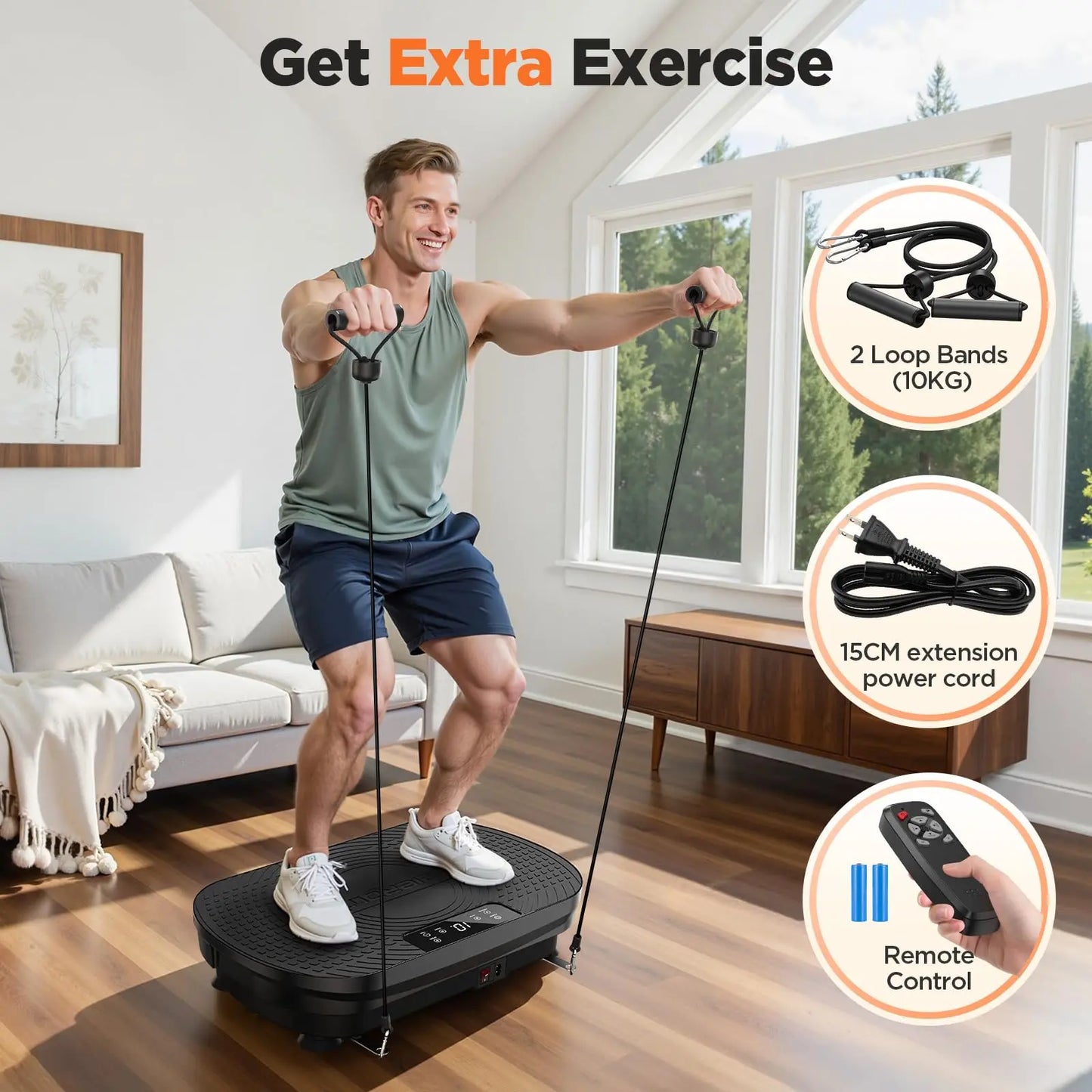 【FLYBIRD & Feierdun】Vibration Plate Exercise Machine - Home Exercise Equipment, 330/340 Lbs Capacity 