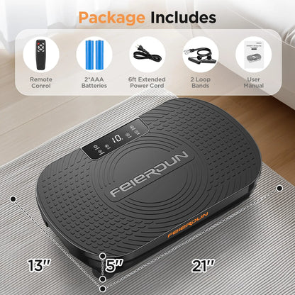 【FLYBIRD & Feierdun】Vibration Plate Exercise Machine - Home Exercise Equipment, 330/340 Lbs Capacity Lymphatic Drainage Product with LED Touch Screen, Remote Control, 2 Resistance Bands for Home Gym Fitness #Tiktokshopholidayhaul #Springstatements,Summerw