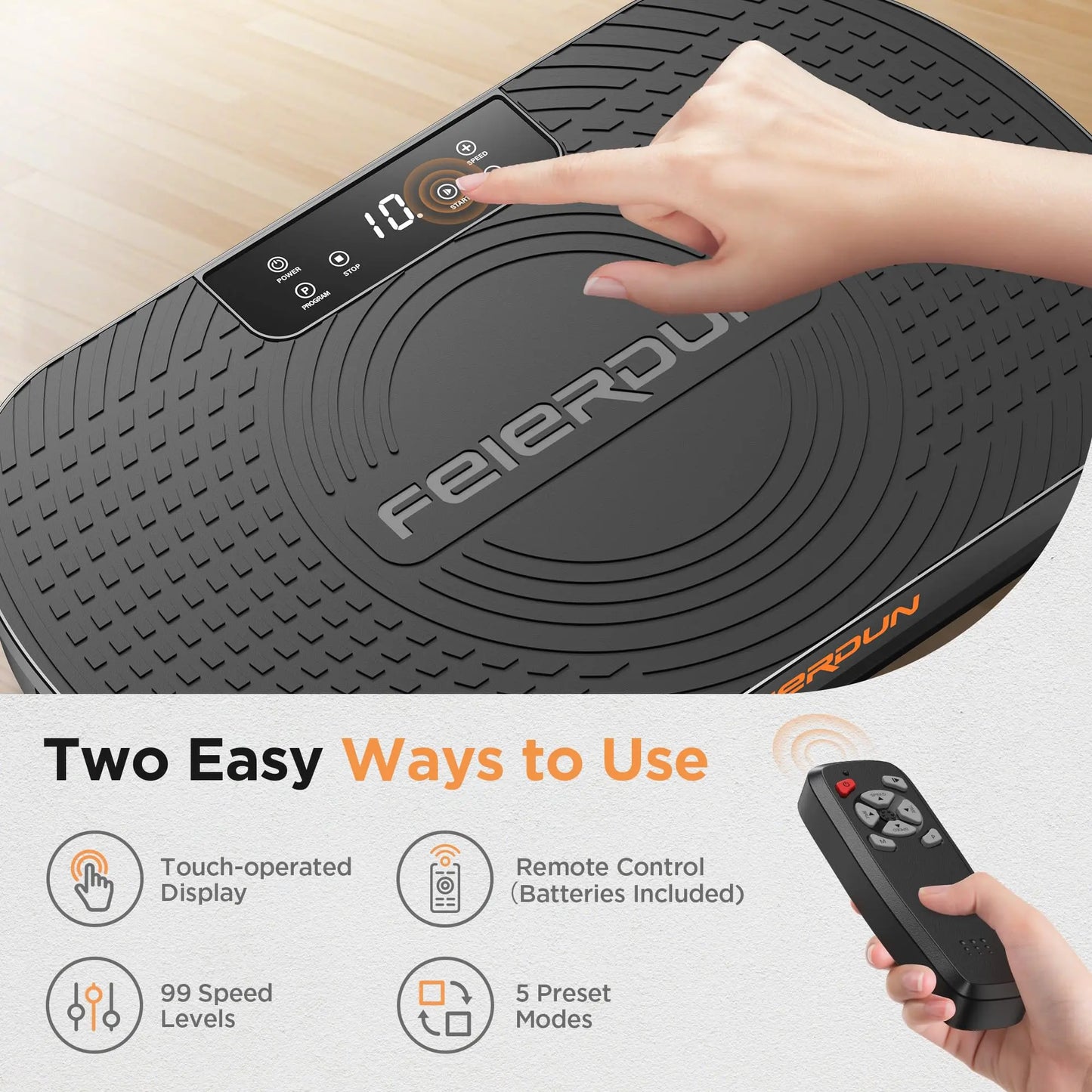 【FLYBIRD & Feierdun】Vibration Plate Exercise Machine - Home Exercise Equipment, 330/340 Lbs Capacity Lymphatic Drainage Product with LED Touch Screen, Remote Control, 2 Resistance Bands for Home Gym Fitness #Tiktokshopholidayhaul #Springstatements,Summerw