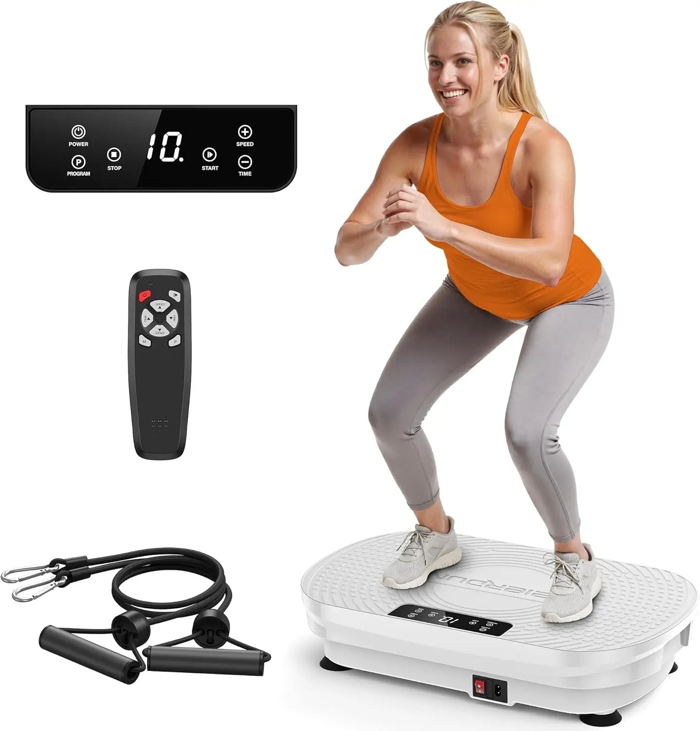 【FLYBIRD & Feierdun】Vibration Plate Exercise Machine - Home Exercise Equipment, 330/340 Lbs Capacity Lymphatic Drainage Product with LED Touch Screen, Remote Control, 2 Resistance Bands for Home Gym Fitness #Tiktokshopholidayhaul #Springstatements,Summerw