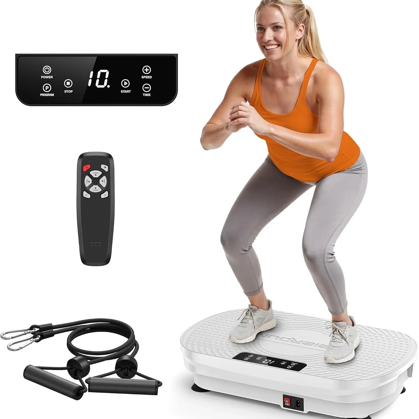 【FLYBIRD & Feierdun】Vibration Plate Exercise Machine - Home Exercise Equipment, 330/340 Lbs Capacity Lymphatic Drainage Product with LED Touch Screen, Remote Control, 2 Resistance Bands for Home Gym Fitness #Tiktokshopholidayhaul #Springstatements,Summerw