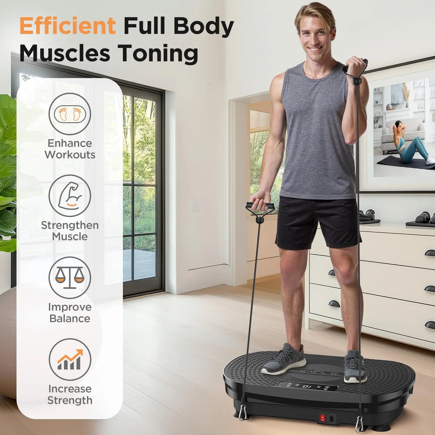 【FLYBIRD & Feierdun】Vibration Plate Exercise Machine - Home Exercise Equipment, 330/340 Lbs Capacity Lymphatic Drainage Product with LED Touch Screen, Remote Control, 2 Resistance Bands for Home Gym Fitness #Tiktokshopholidayhaul #Springstatements,Summerw